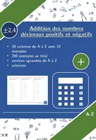 Aperçu - Feuilles d'exercices - Addition des nombres décimaux positifs et négatifs | mathématiques | 26 colonnes - Page de couverture