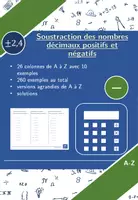 Aperçu - Feuilles d'exercices - Soustraction des nombres décimaux positifs et négatifs | mathématiques | 26 colonnes - Page de couverture
