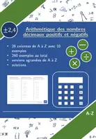 Aperçu - Feuilles d'exercices - Arithmétique des nombres décimaux positifs et négatifs | mathématiques | 26 colonnes - Page de couverture