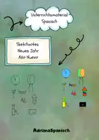 Vorschau - Bildkarten - Sketchnotes Neues Jahr- Año Nuevo - Deckblatt