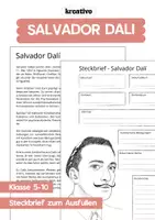 Vorschau - Arbeitsblätter - Steckbrief Salvador Dalí + Informationstext für die Schüler - Deckblatt