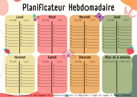 Aperçu - Apprentissages en autonomie - Planificateur Hebdomadaire - Page 1