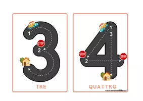 anteprima - Flashcard - Numeri 0-9 su strada - Pagina 2