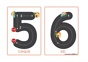 anteprima - Flashcard - Numeri 0-9 su strada - Pagina 3