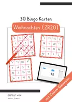 Vorschau - Spiele - Bingo Karten Weihnachten Zahlenraum 20 - Deckblatt