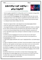 Vorschau - Arbeitsblätter - Text der Woche: Rauchen und Vapen - nein danke! - Seite 1