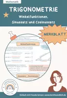 Vorschau - Merkblätter - MERKBLATT: Trigonometrie – Sinus, Kosinus, Sinussatz, Kosinussatz - Deckblatt