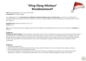 Vorschau - Stundenentwürfe - Kling Klang Nikolaus Klassenmusizieren Liedbegleitung - Seite 1