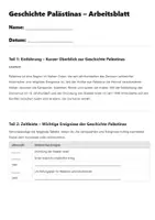 Vorschau - Arbeitsblätter - Geschichte von Palästina: Nahost Konflikt, Kultur, politische Entwicklung - Seite 1
