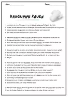Vorschau - Arbeitsblätter - Text der Woche: Kaugummi - Seite 1