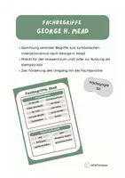 Vorschau - Poster - George H. Mead - Fachbegriffe (Poster/Klettaktivität) - Deckblatt