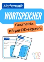 Vorschau - Anderer Materialtyp - Wortspeicher Geometrie Körper (A3/A4) (Klasse 1,2,3,4) - Deckblatt