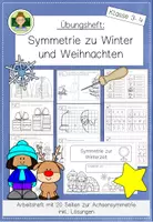 Vorschau - Arbeitsblätter - Symmetrie: Winter und Weihnachten (Geometrie Grundschule Mathe Klasse 3-4) - Deckblatt