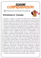 Vorschau - Arbeitsblätter - Reading Comprehension - Christmas in Canada + Solutions - Seite 1