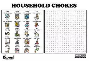 Aperçu - Matériel pour travaux manuels / dessin - HOUSEHOLD CHORES – Games and Visual Dictionaries Pack - Page 1