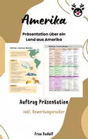 Vorschau - Arbeitsblätter - Auftrag Präsentation "Land aus Amerika" inkl. Bewertungsraster - Erdkunde / Geografie - Deckblatt