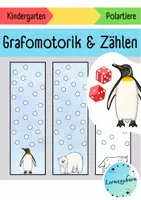 Vorschau - Spiele - Lernspiel Kindergarten: Grafomotorik und Zählen (Polartiere / Winter) - Deckblatt