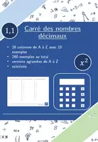 Aperçu - Feuilles d'exercices - Carré des nombres décimaux | mathématiques | 26 colonnes - Page de couverture