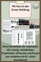 Vorschau - Stundenentwürfe - Erster Weltkrieg | Kriegsbegeisterung 1914 Klasse 9/10 - Deckblatt