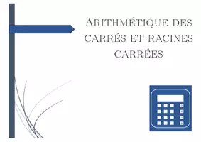 Aperçu - Feuilles d'exercices - Arithmétique des carrés et racines carrées | mathématiques | 26 colonnes - Page 1