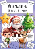 Vorschau - Mal- und Bastelvorlagen - Materialpaket: Cliparts/ Doodles Weihnachten Winter - Deckblatt