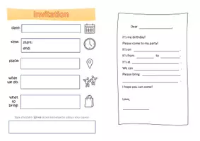 Vorschau - Arbeitsblätter - Writing an Invitation - Birthday Party - Deckblatt