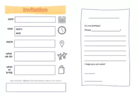 Vorschau - Arbeitsblätter - Writing an Invitation - Birthday Party - Seite 1