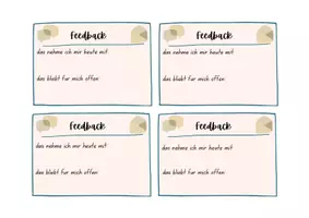 Vorschau - Arbeitsblätter - Feedback Kärtchen Vorlage zum Stundenende - Deckblatt