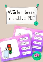 Vorschau - Aufgabenkarten - Wörter lesen interaktiv- Buchstabe A - Deckblatt