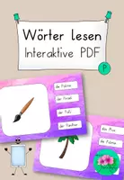 Vorschau - Aufgabenkarten - Wörter lesen interaktiv - Buchstabe P - Deckblatt