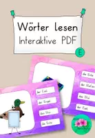 Vorschau - Interaktives Material - Wörter lesen interaktiv- Buchstabe E - Deckblatt