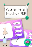 Vorschau - Interaktives Material - Wörter lesen interaktiv - Buchstabe N - Deckblatt