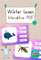 Vorschau - Interaktives Material - Wörter lesen interaktiv - Buchstabe W - Deckblatt