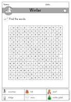 Vorschau - Arbeitsblätter - Winter & Winter clothes Wordsearch Suchsel differenziert - Englisch - Seite 2