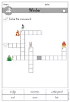 Vorschau - Arbeitsblätter - Winter & Winter clothes Crossword Kreuzworträtsel differenziert - Englisch - Seite 2