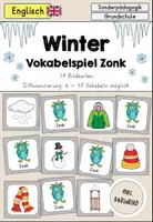 Vorschau - Spiele - Winter & Winter clothes Vokabelspiel Zonk differenziert - Englisch - Deckblatt