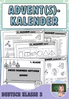 Vorschau - Arbeitsblätter - Dezemberheftchen (Adventskalender) - Klasse 3 - Deckblatt