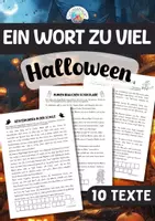 Vorschau - Arbeitsblätter - Ein Wort zu viel - Halloween - Deckblatt