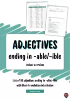 anteprima - Esercizi - Inglese - Aggettivi che terminano in -able / -ible - Pagina di copertina