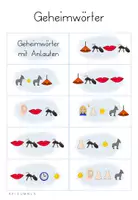 Vorschau - Bildkarten - Wörter in Geheimschrift - mit Anlauten - Seite 1