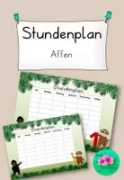 Vorschau - Anderer Materialtyp - Stundenplan Affen - zum selbst gestalten - Deckblatt