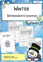 Vorschau - Arbeitsblätter - WINTER - Deutschmaterial - Lesespur ab Klasse 1 - Deckblatt