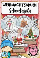 Vorschau - Anderer Materialtyp - Grußkarte für die Weihnachtsferien (Schneekugel) - Deckblatt