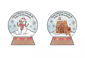 Vorschau - Anderer Materialtyp - Grußkarte für die Weihnachtsferien (Schneekugel) - Seite 1