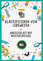 Vorschau - Arbeitsblätter - Klassifizieren von Lebewesen / Systematik - Arbeitsblatt - Deckblatt