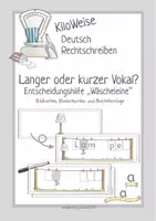 Vorschau - Arbeitsblätter - Langer oder kurzer Vokal? Entscheidungshilfe "Wäscheleine" - Deckblatt