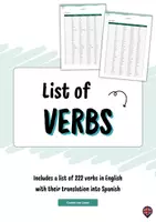 Vista previa - Unidades / Secuencias / Situaciones de Aprendizaje - List of 222 verbs in English (with translation into Spanish) - Portada