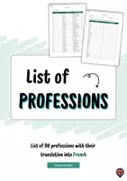 Aperçu - Inclusion - Liste de 80 professions en anglais (avec traduction en français) - Page de couverture
