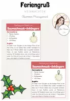 Vorschau - Mal- und Bastelvorlagen - Feriengruß: Anleitung zum Basteln von Baumschmuck (Kl.1-4) - Deckblatt