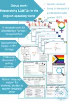 Vorschau - Arbeitsblätter - Research & presentation project: LGBTQIA+ in the English-speaking world - Deckblatt